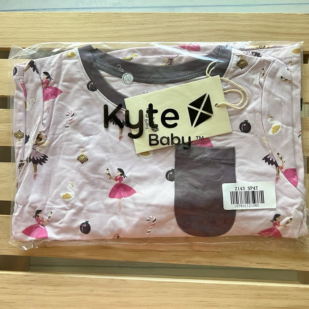 *NIB* Kyte Baby 4T Long Sleeve Toddler Crew Neck Tee Sugar Plum Ballet Swan