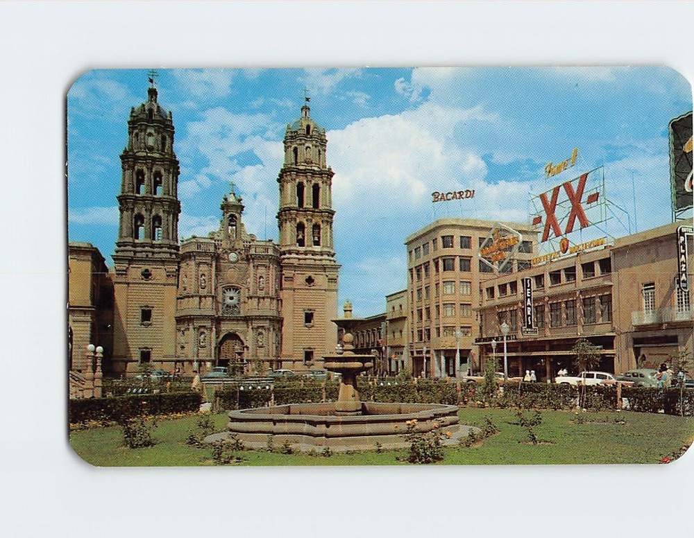 Postcard Cathedral and Downtown Street San Luis Potosí Mexico