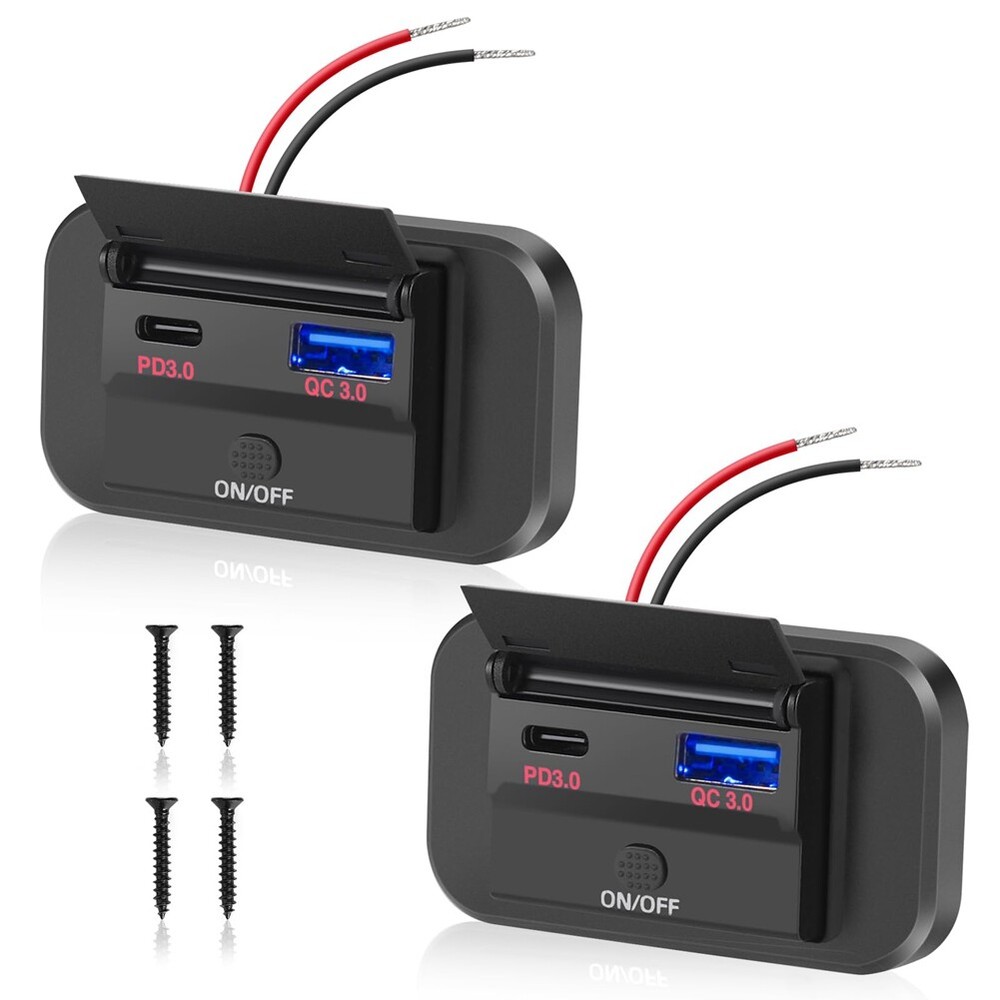 Dual USB C Fast Charger Socket for Car Truck Boat Motorcycle A8V81974