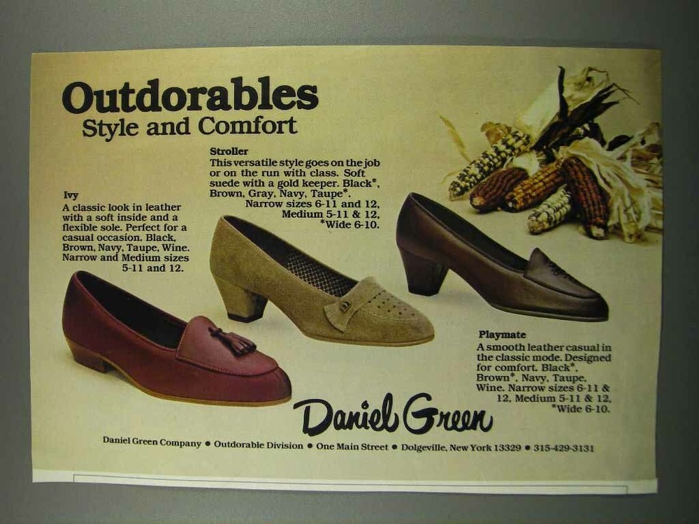1983 Daniel Green Shoes Ad -: Ivy, Stroller & Playmate