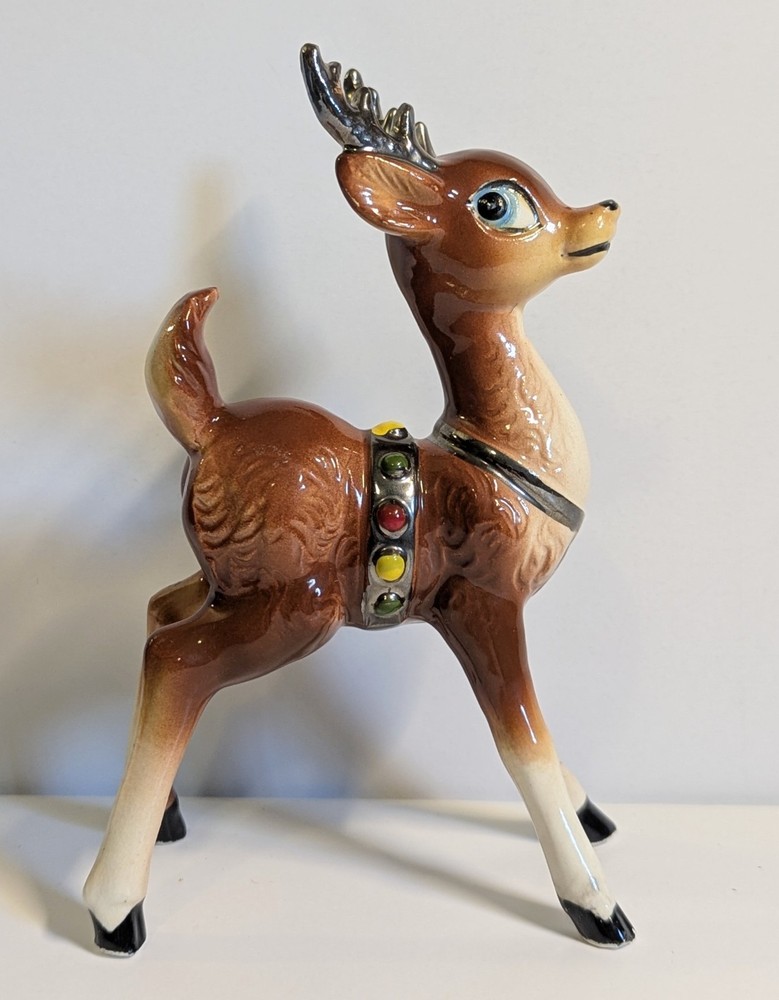 RARE Kreiss Reindeer with harness and silver antlers