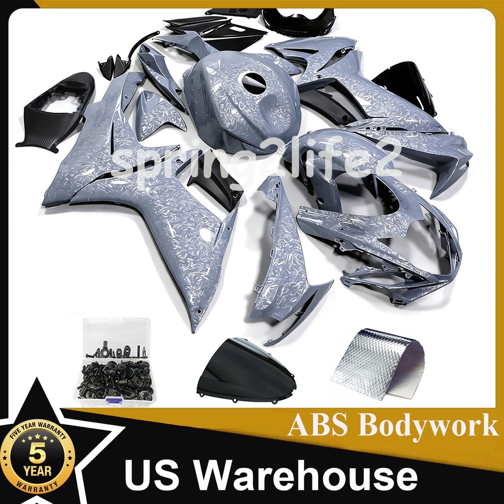 Gray Grey Forged Carbon Fiber Fairing Kit+Bolts For Suzuki GSXR600/750 2011-2024