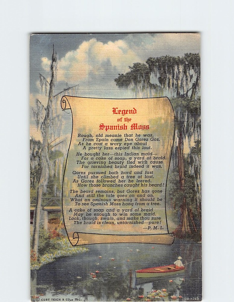 Postcard The Legend Of Spanish Moss Poem By PLM