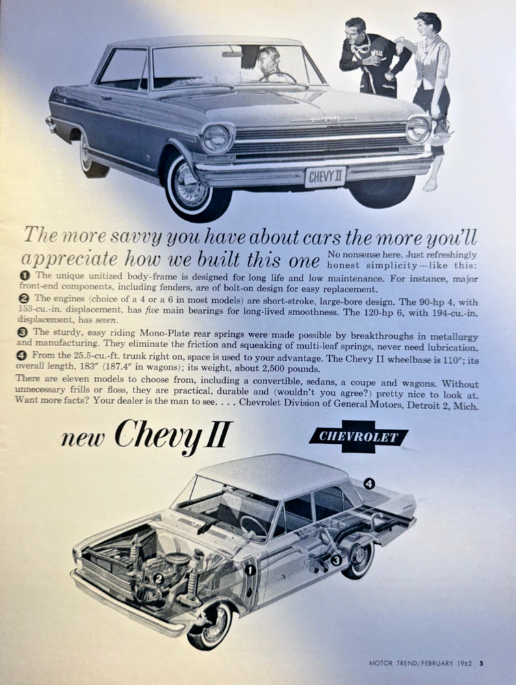 Vintage Magazine Advertisement 1962 Chevrolet Chevy II