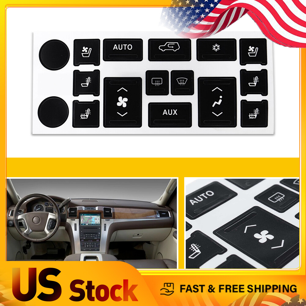 For Cadillac EXT Escalade ESV Climate Control & Radio Worn Button Repair Decals