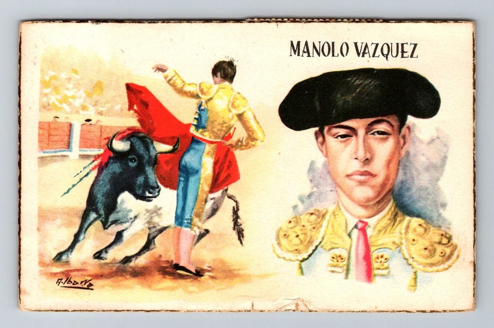 Spain- Seville Bullfight Famous Matador Manolo Vazquez Souvenir Vintage Postcard