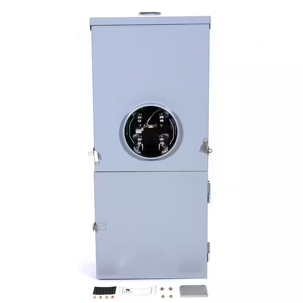 200 Amp 4-Space 8-Circuit Outdoor Combination Main Breaker/Ringless Meter Soc...