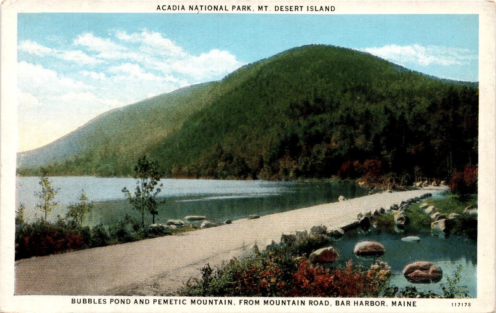 ACADIA NATIONAL PARK, MT. DESERT ISLAND, BUBBLES POND, Postcard-image