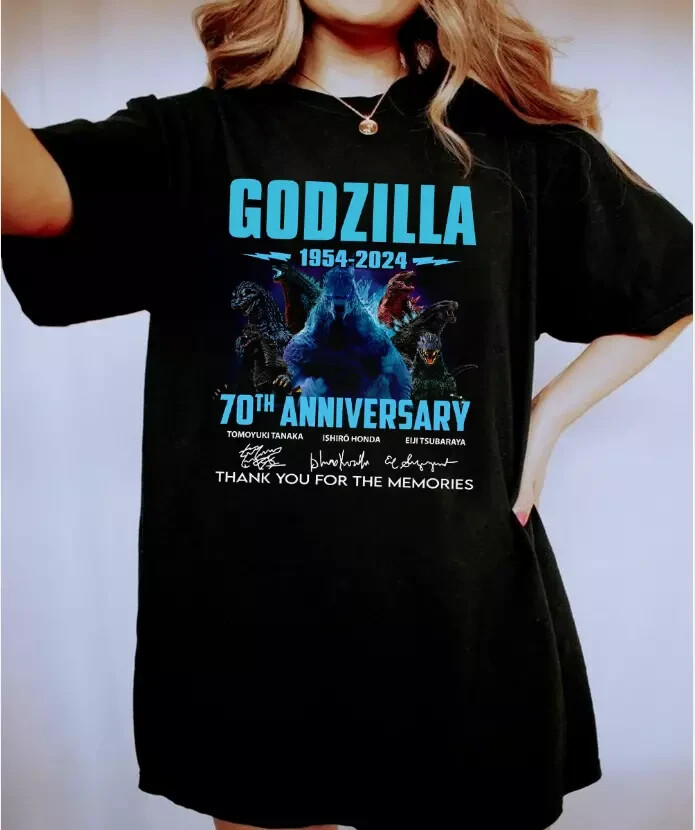 ~Rare~ Godzilla 1954 – 2024 70th Anniversary Thank You For The Memories T-Shirt.