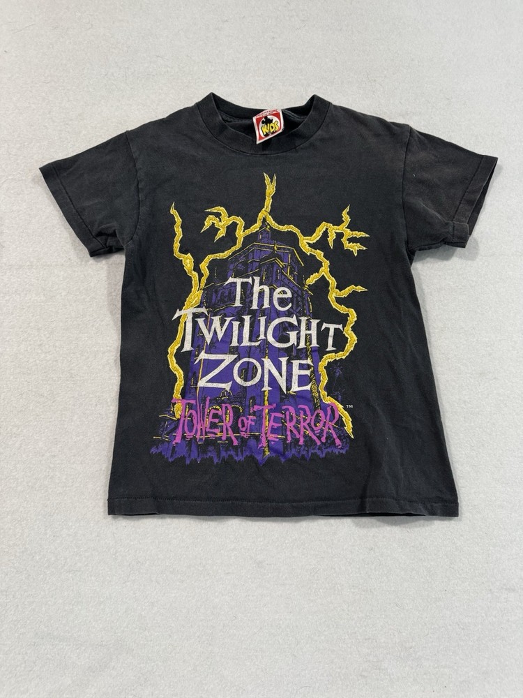 Vintage Disney Twilight Zone Tower Of Terror T-Shirt Youth Sz M Glow in Dark