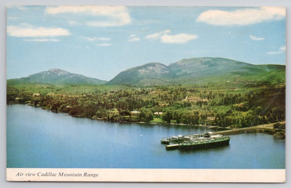 Acadia National Park Bar Harbor Maine Cadillac Mountain Range Ferry Postcard