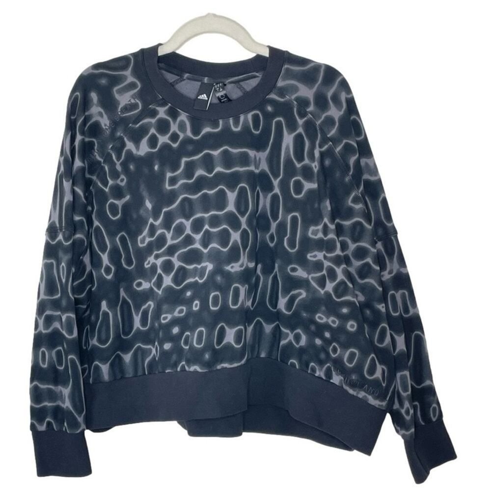 Adidas 11 Honoré Sweatshirt Women's Plus 1X Black Grey Pullover Animal Prt $120