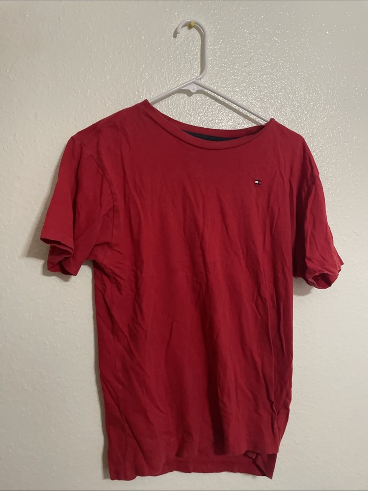 Tommy Hilfiger Red Crew Neck T-Shirt with Logo