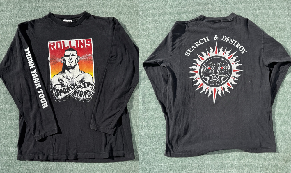 Vintage Rare Henry Rollins Think Tank Tour Search & Destroy Long Sleeve BO2441