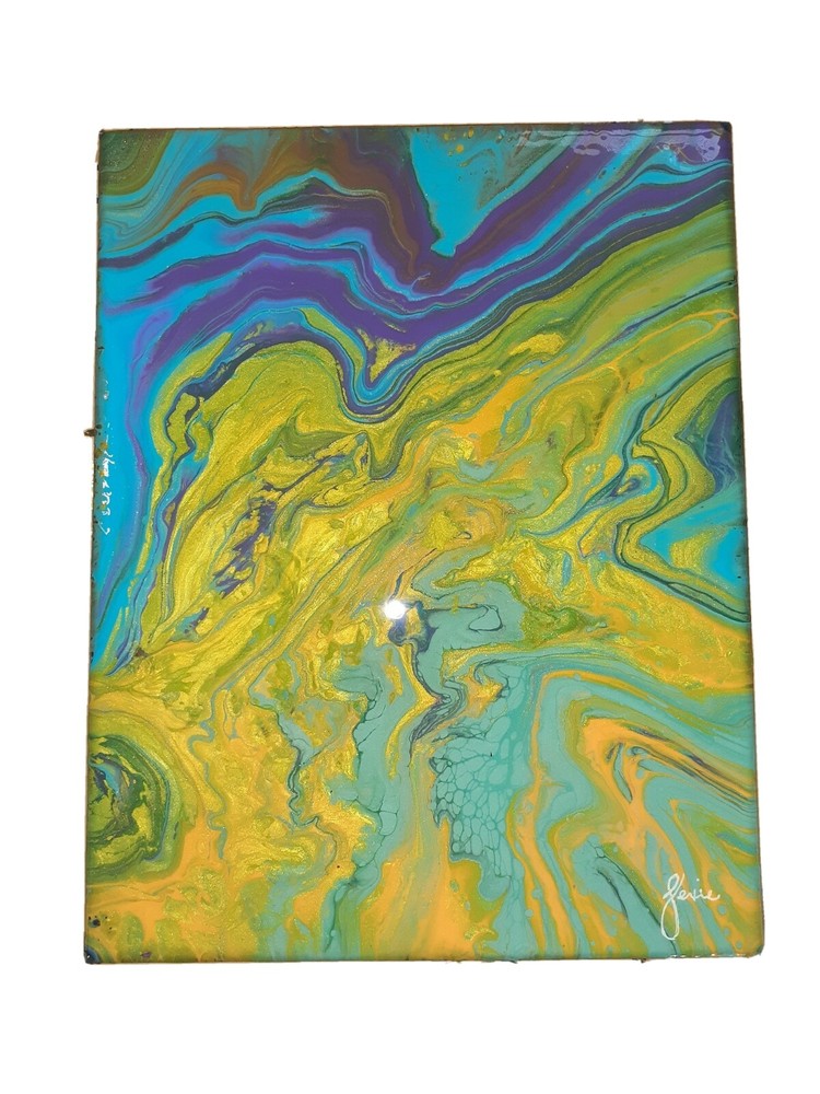 original abstract acrylic painting on canvas Fluid Art