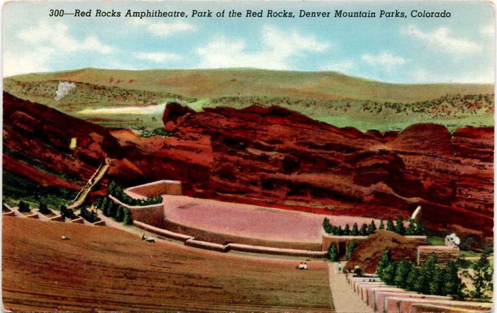 Red Rocks Amphitheatre, Park of the Red Rocks, Denver Mountain Parks, Postcard