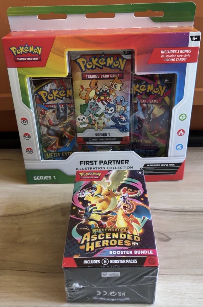 Pokémon TCG Ascended Heroes Booster Bundle Plus First Partners Box New Lot Of 2