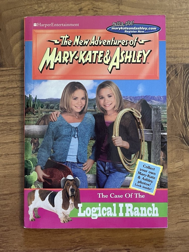 The Case of the Logical i Ranch Mary-Kate & Ashley Book WITH PHOTO CARDS Nice!