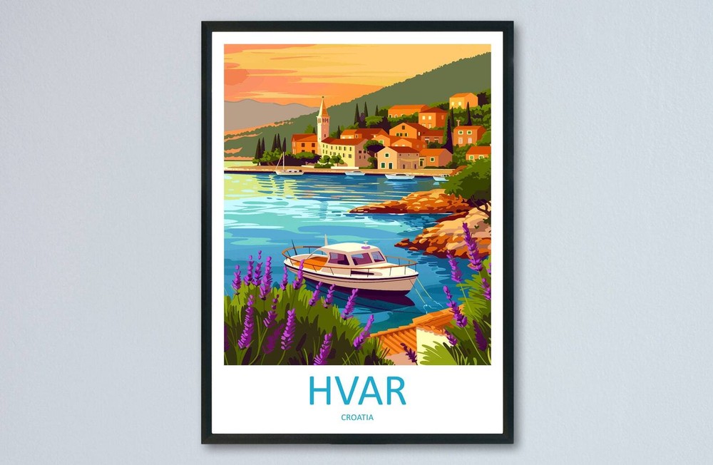 Hvar Travel Print - Croatia Island Art Decor for Home or Wall