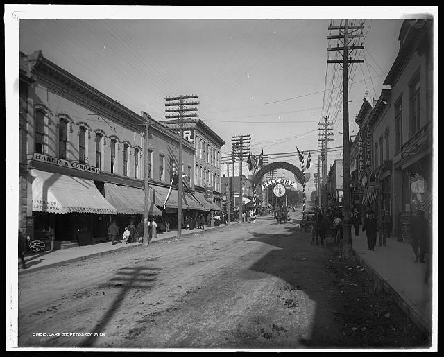 Photo:Lake St Petoskey Michigan Main Street Arch c1906