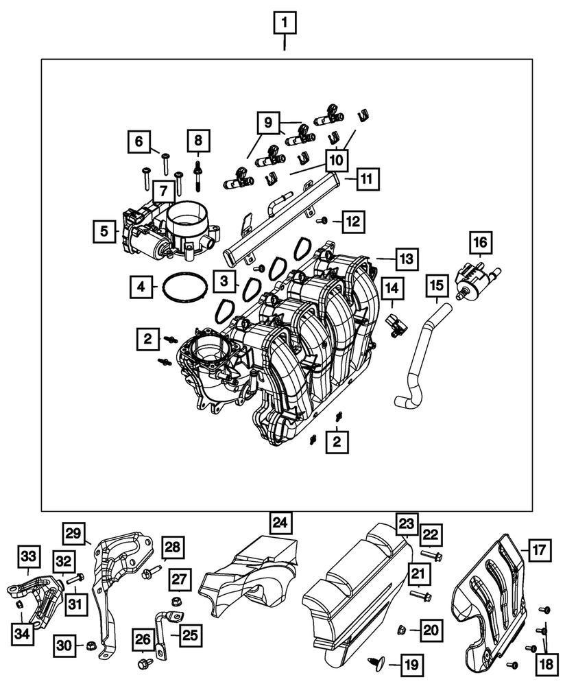 Genuine Mopar Intake Manifold Cover 68436736AA OEM Replacement