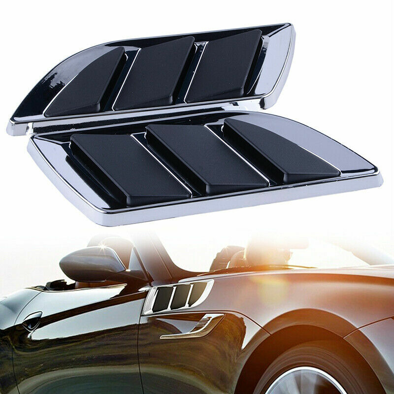 2x Universal Car Auto Air Flow Intake Scoop Bonnet Side Fender Vents Decoration