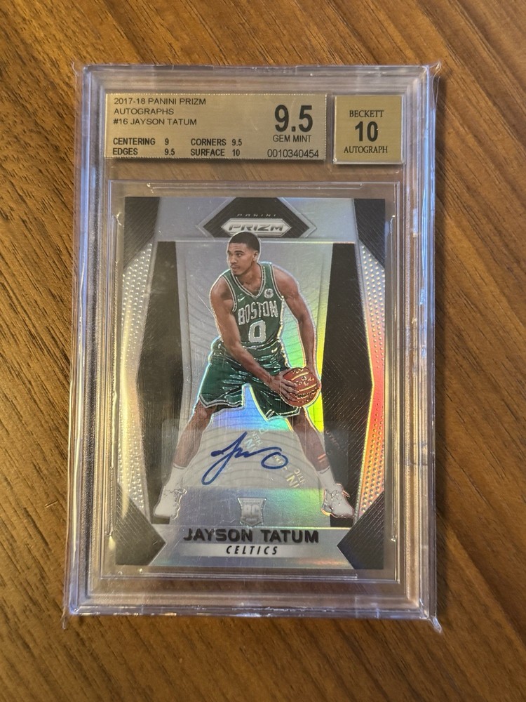 2017-18 Jayson Tatum Panini Prizm Auto Silver Prizms RC- BGS 9.5 Gem Mint