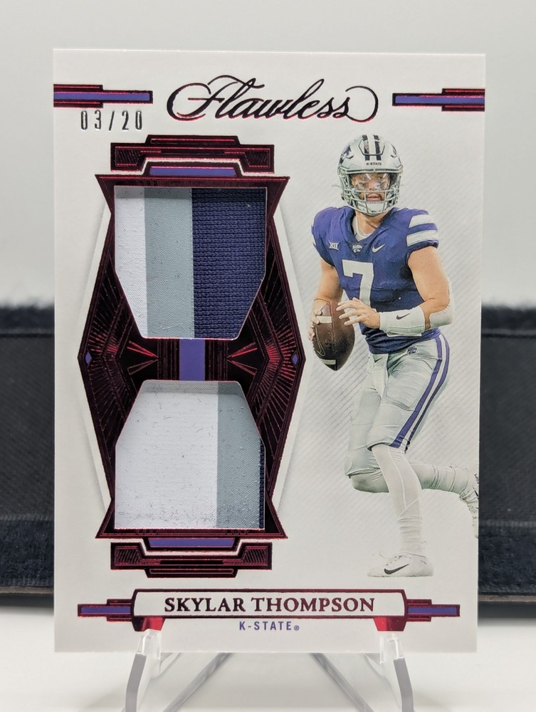 Skylar Thompson 2022 Panini Flawless Red Foil 3-Color Dual Patch Card /20