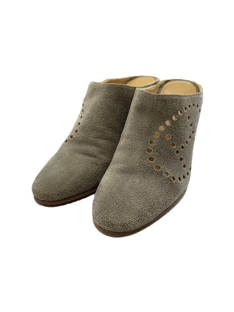 Authentic HERMES Gray Suede Slip-On Sandals Size 34 Preowned Japan
