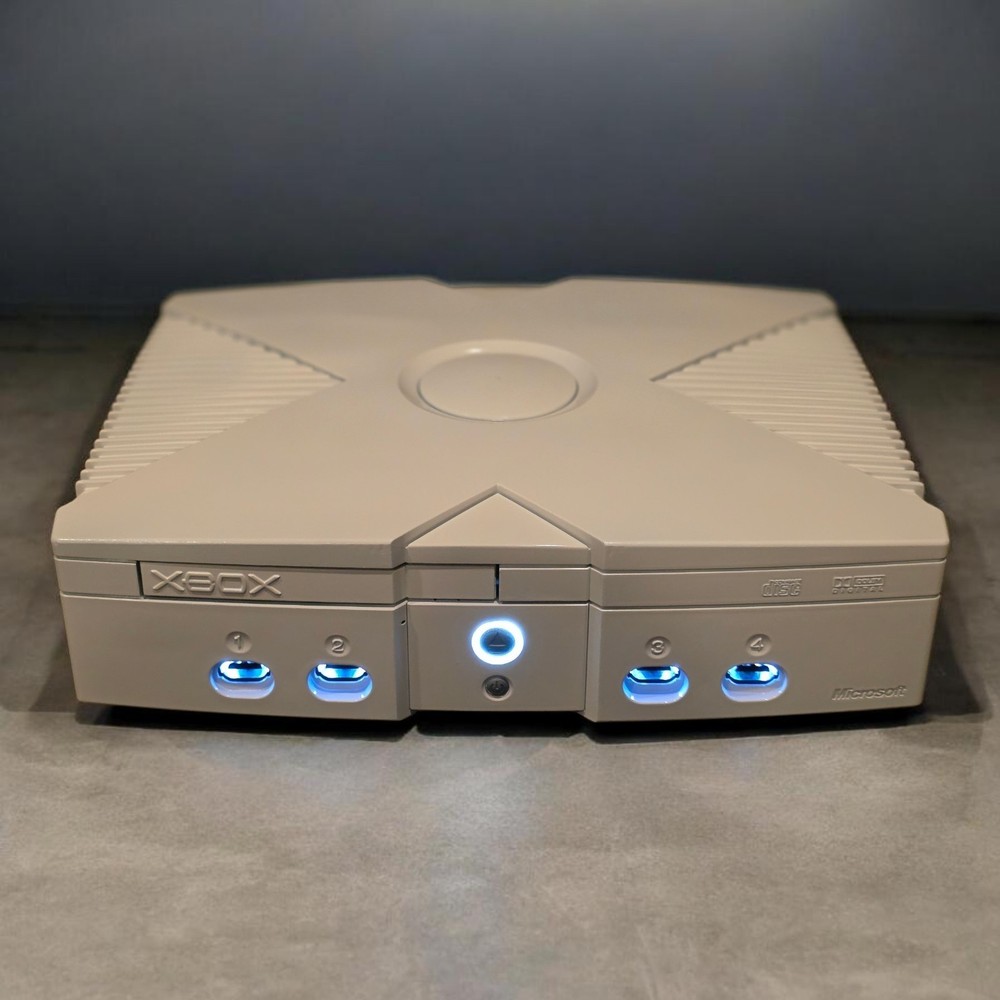 Custom Original OG Xbox Console White LED White Cerakote NEW Caps TESTED