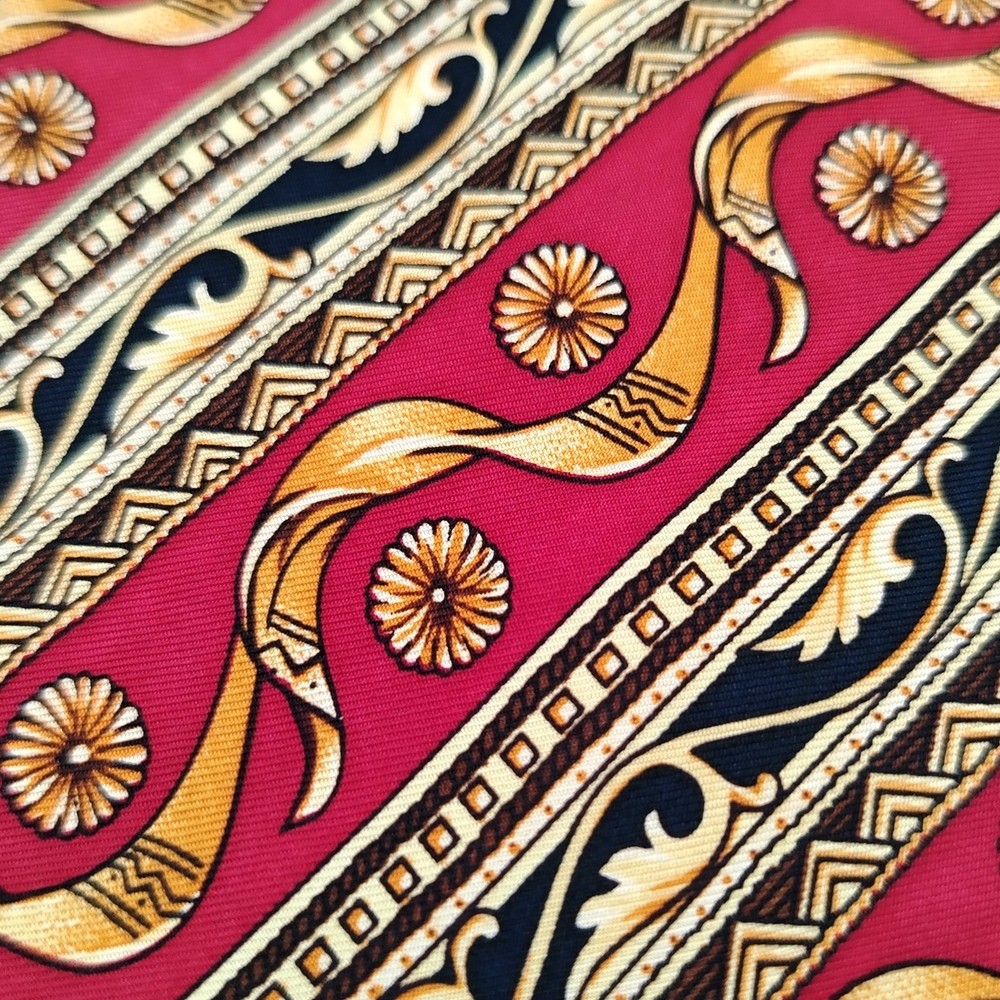 Authentic Gianni Versace Silk Designer Necktie Floral Scarf Pattern Luxury Tie