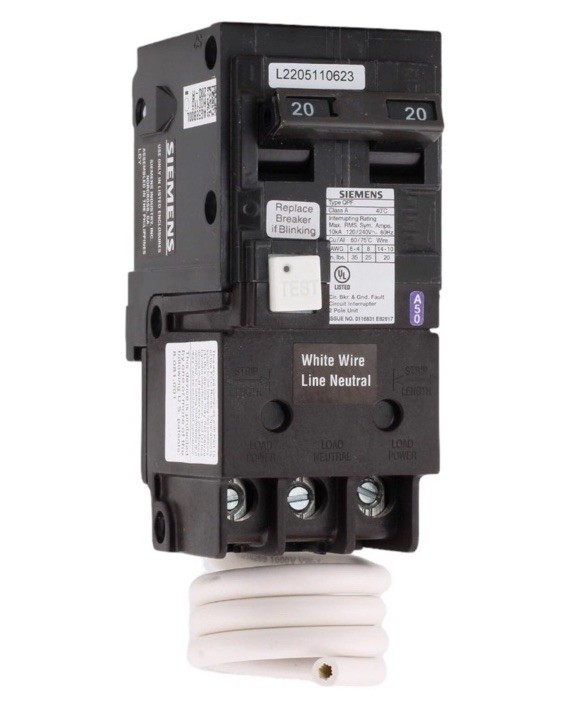 Siemens QF220GFCI Breaker 2 Pole 20A 240V For Pool/spa Filter Pump
