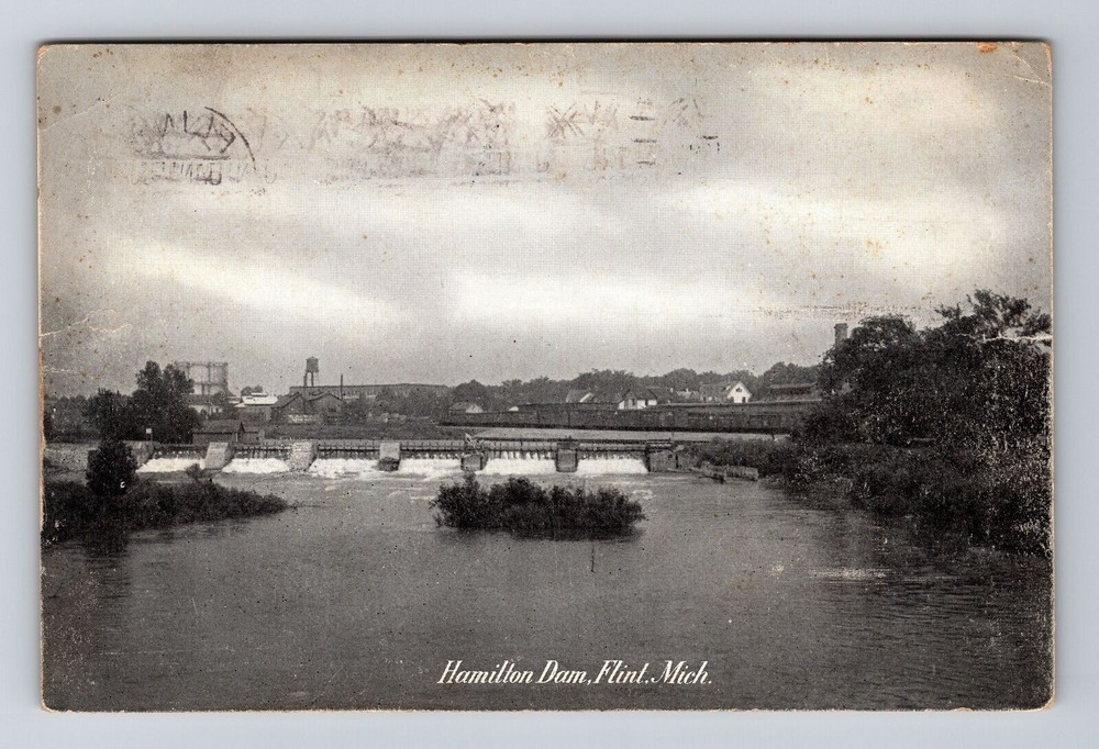 Flint MI-Michigan, Hamilton Dam, Vintage Postcard