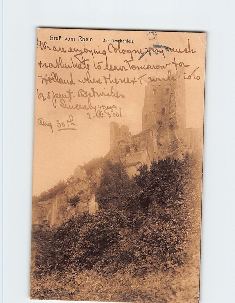 Postcard Der Drachenfels Gruß vom Rhein Germany