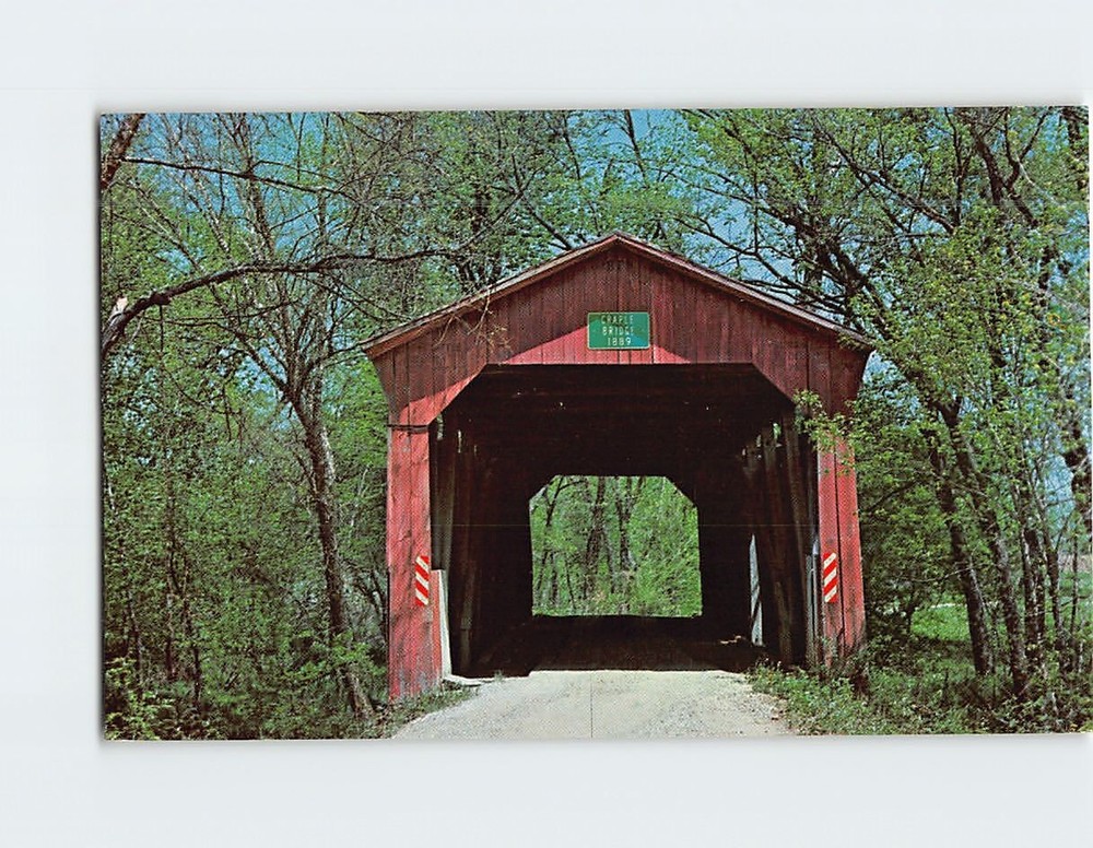 Postcard Craple Covered Bridge Putnam County Indiana USA