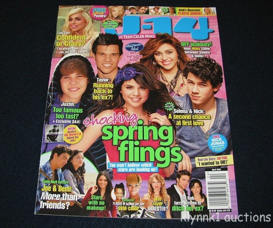 J-14 Magazine April 2010 Justin Bieber Selena Miley  Taylor Swift Lautner Rob