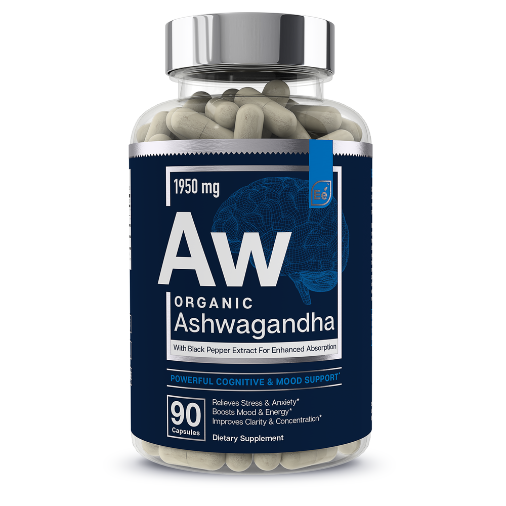 Essential elements Organic Ashwagandha Root - 90 Vegan Capsules