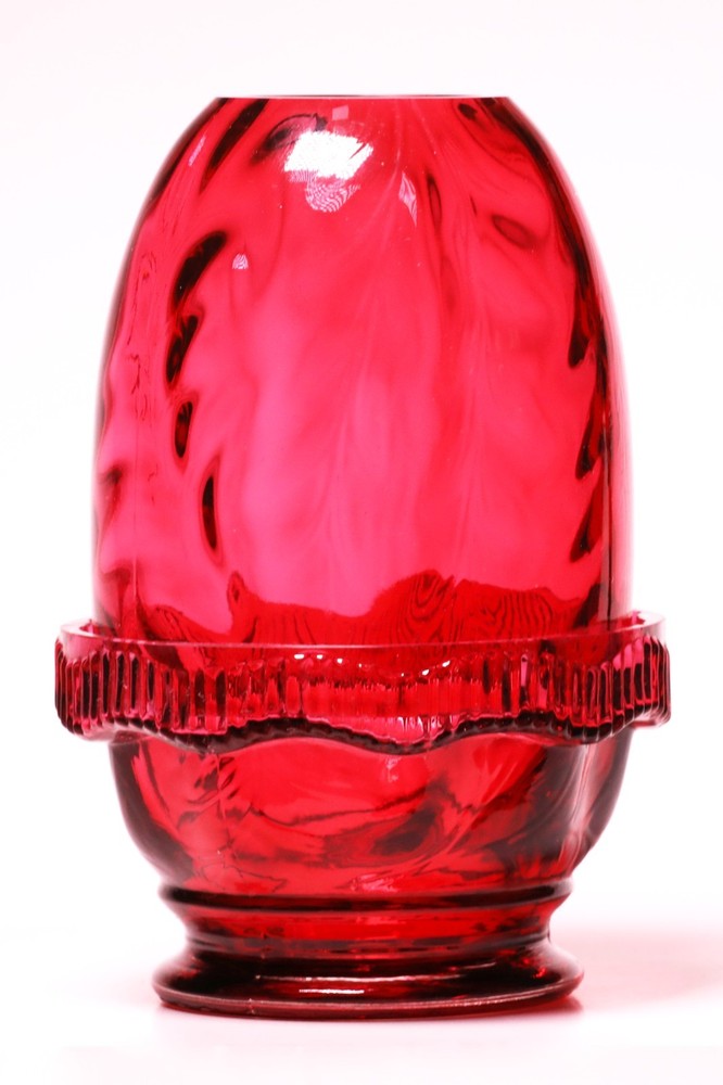 Fenton Cranberry Glass Fairy Light / Lamp