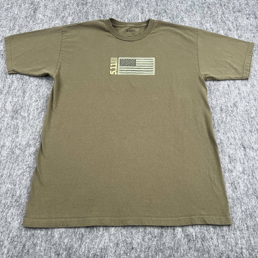 5.11 Tactical Shirt Mens Large Green American Flag Graphic Tee Patriotic