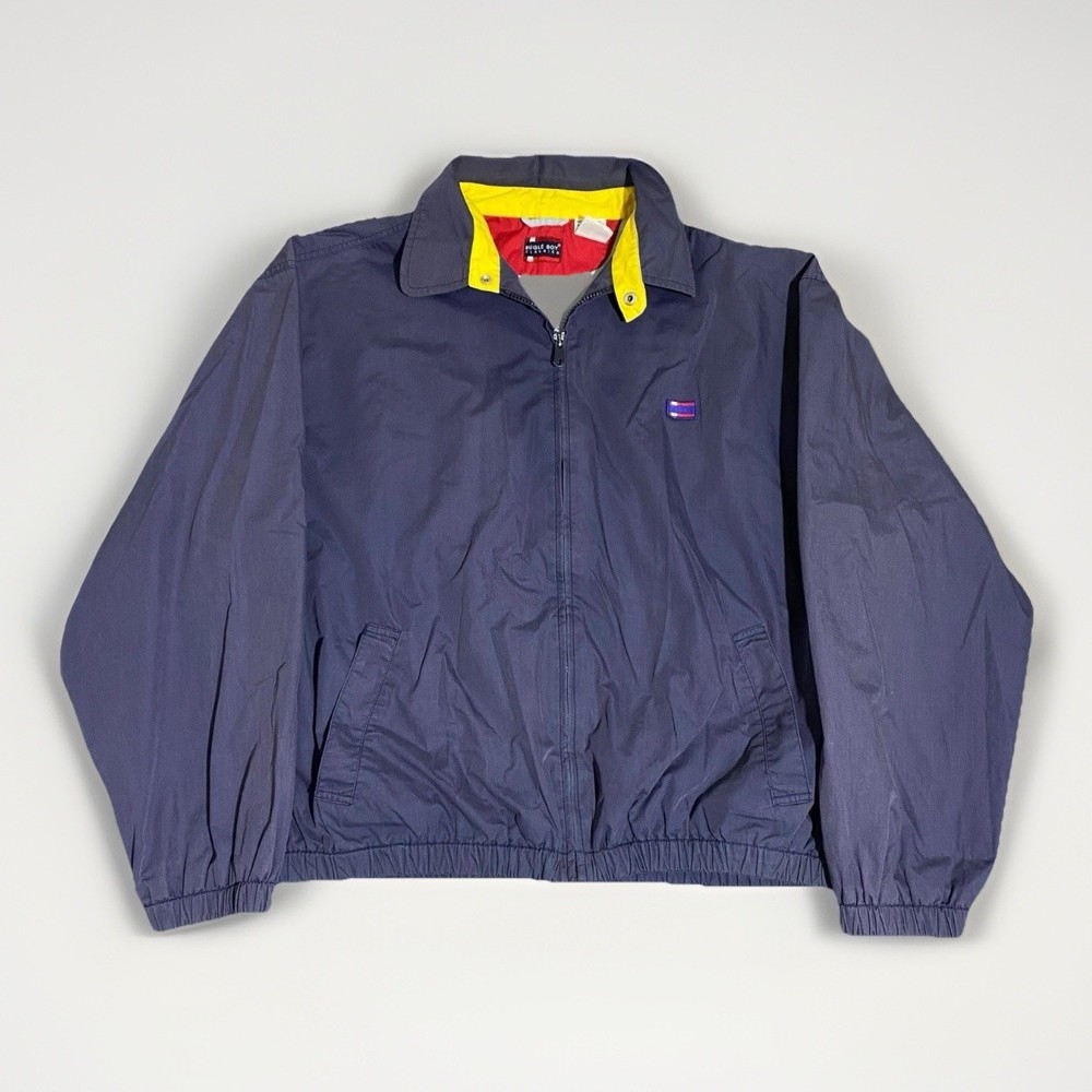 Bugle Boy Bomber Jacket Men XL Navy Golf Bi-Swing Preppy Nautical Walter White
