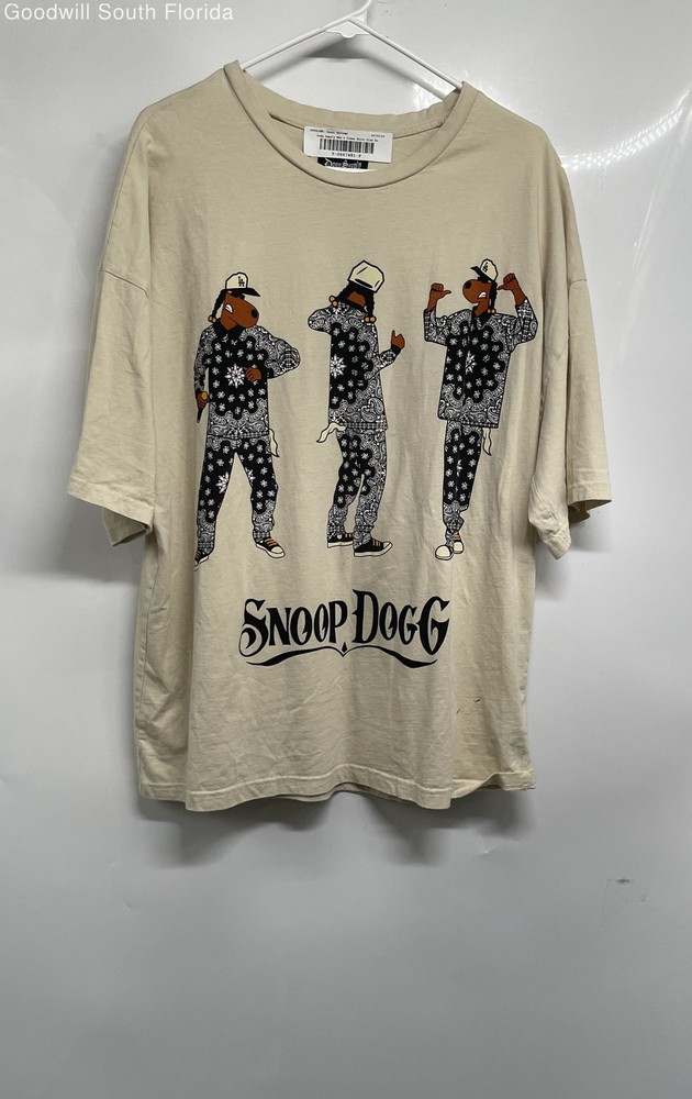 Dogg Supply By Snoop Dogg Mens Cream Graphic Short Sleeve T-Shirt Size XL