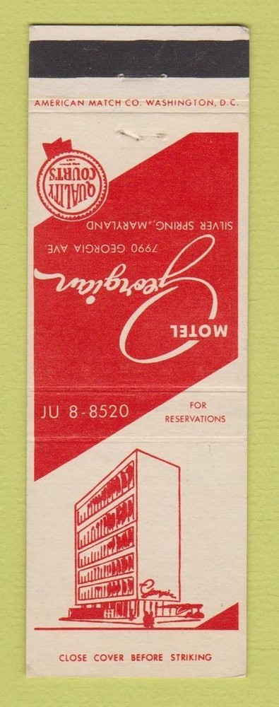 Matchbook Cover - Motel Georgian Silver Spring MD