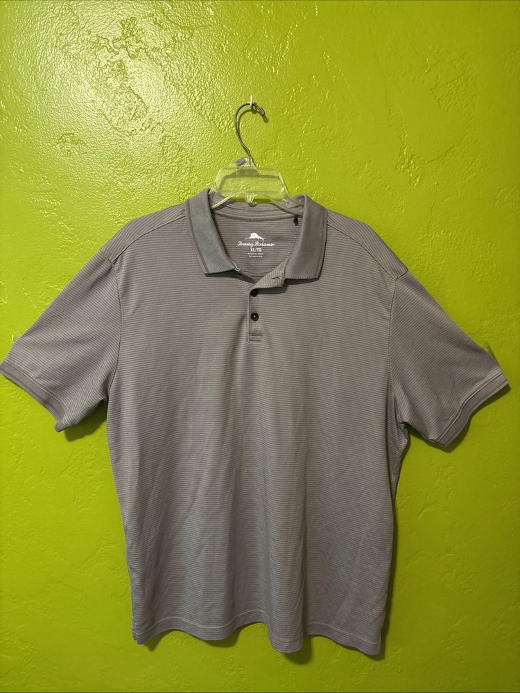 TOMMY BAHAMA MEN'S GOLF POLO SHIRT Sz: XL COLOR: PLUM WHITE STRIPE Short Sleeve