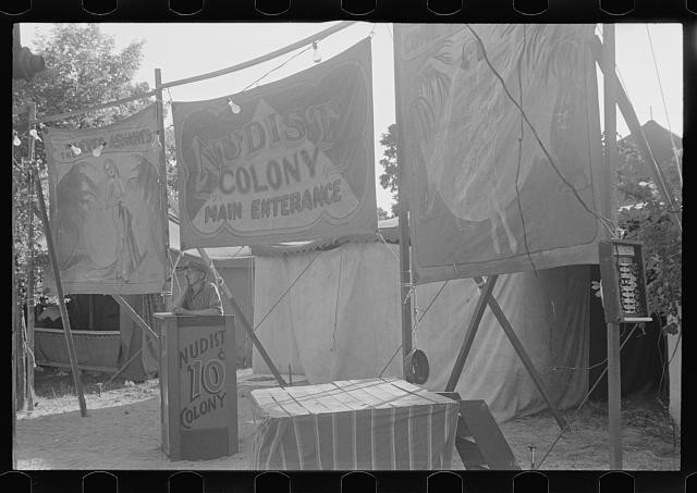 Photo:Ashville Ohio 1938 July 4 Sideshow Nudist Colony Main Entrance