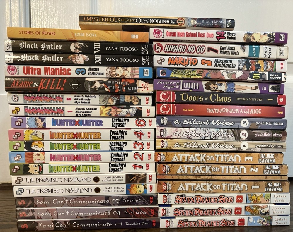 Manga Lot Of 35 Books - Mixed Series As Pictured, No Duplicate Titles - English