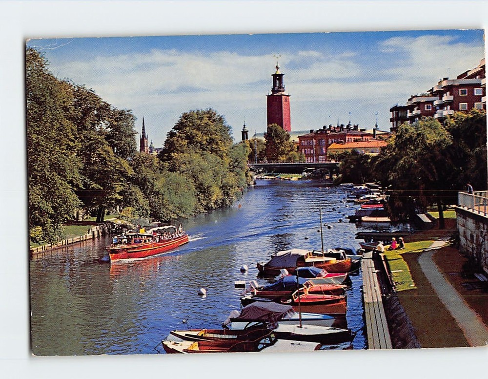 Postcard City hall with Klarasjo Stockholm Sweden