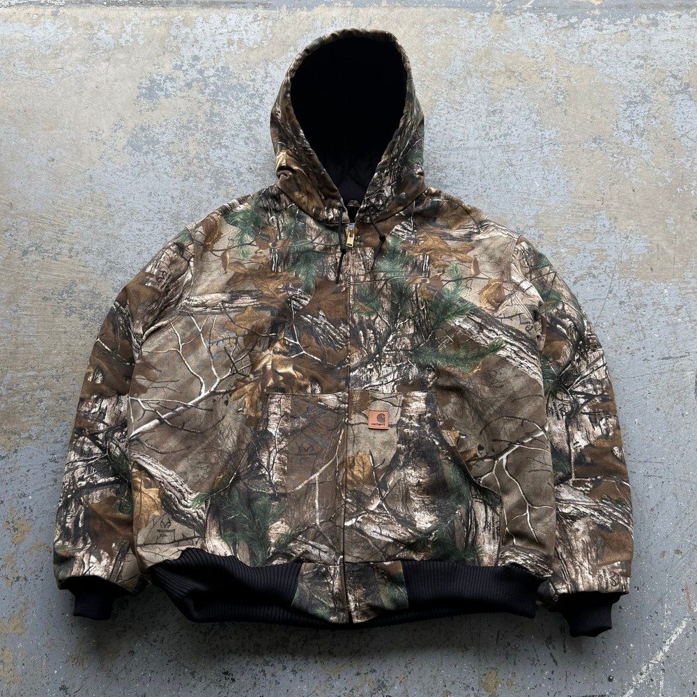 Carhartt Camo Active Hooded Workwear Jacket J221 997 Quilt Lined Made In USA
