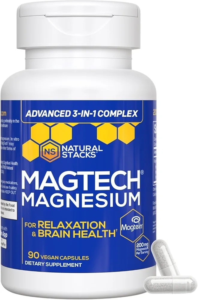 Natural Stacks - MagTech Magnesium Complex 90 Caps Magtein, Brain, Relaxation