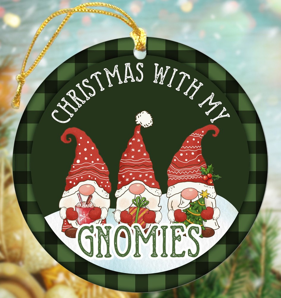 Gnome Family Ornament Happy Holiday Christmas Tree Decor Xmas Decoration Gift