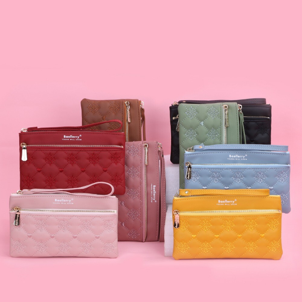 Women's Leather Handbag Large Capacity Zipper Wallet ID Card Holder Purse Gift